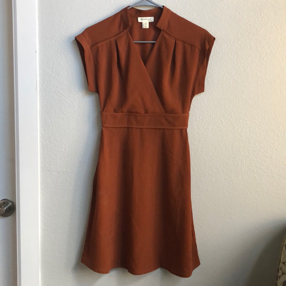 Burnt orange cocktail dress